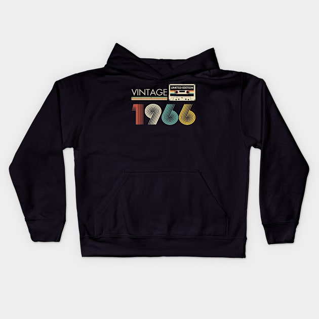 57th Birthday Vintage 1966 Limited Edition Cassette Tape Kids Hoodie by Ripke Jesus